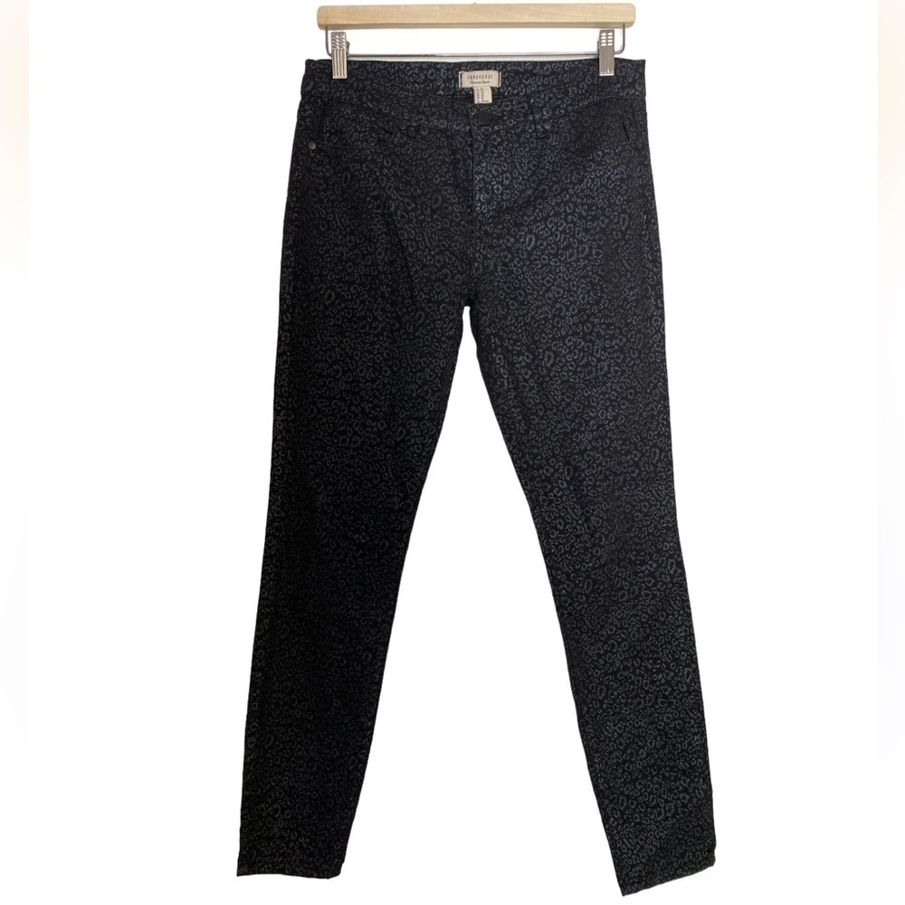 Women’s Forever 21 Black Skinny‎ Jeans Size 28 Cheetah Print